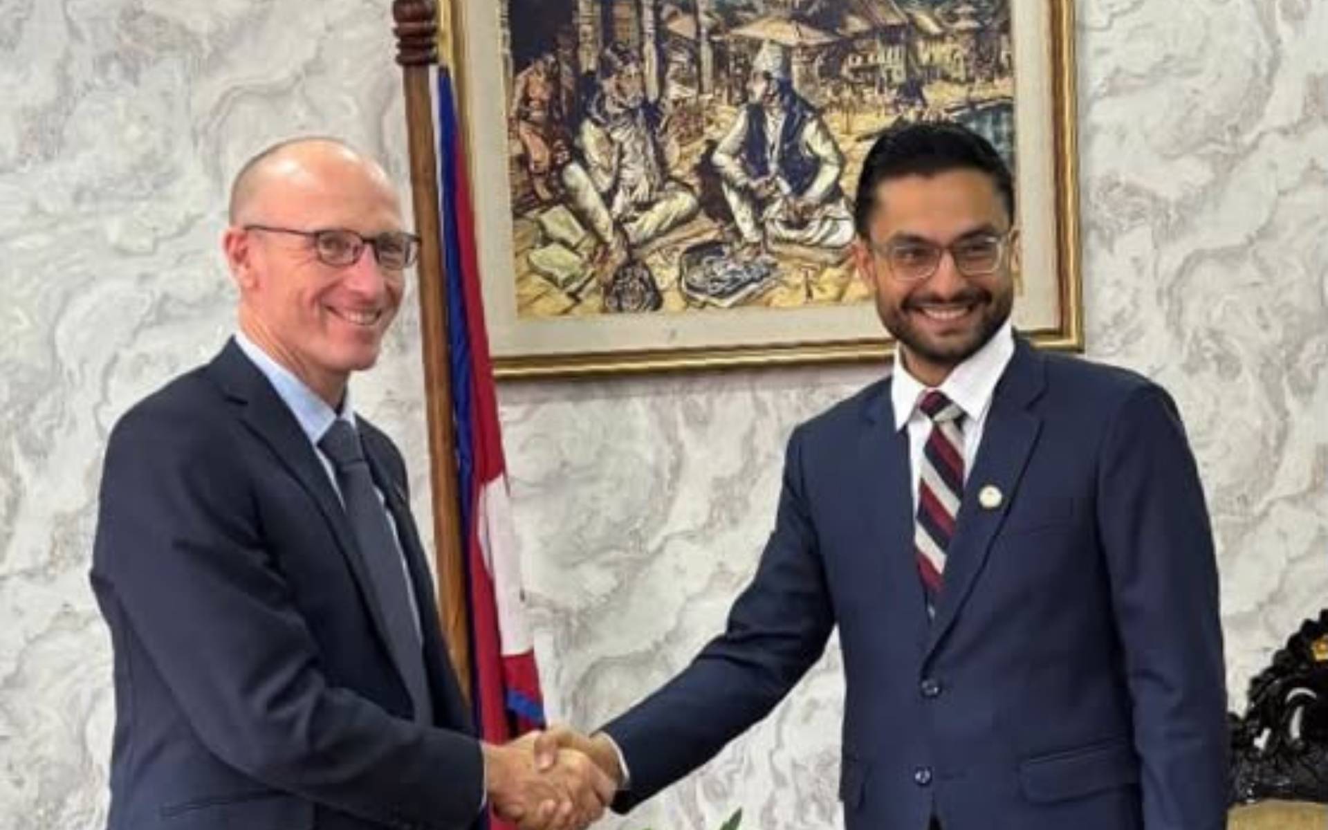 Australian Ambassador Ernst Meets with Education Minister Pokharel