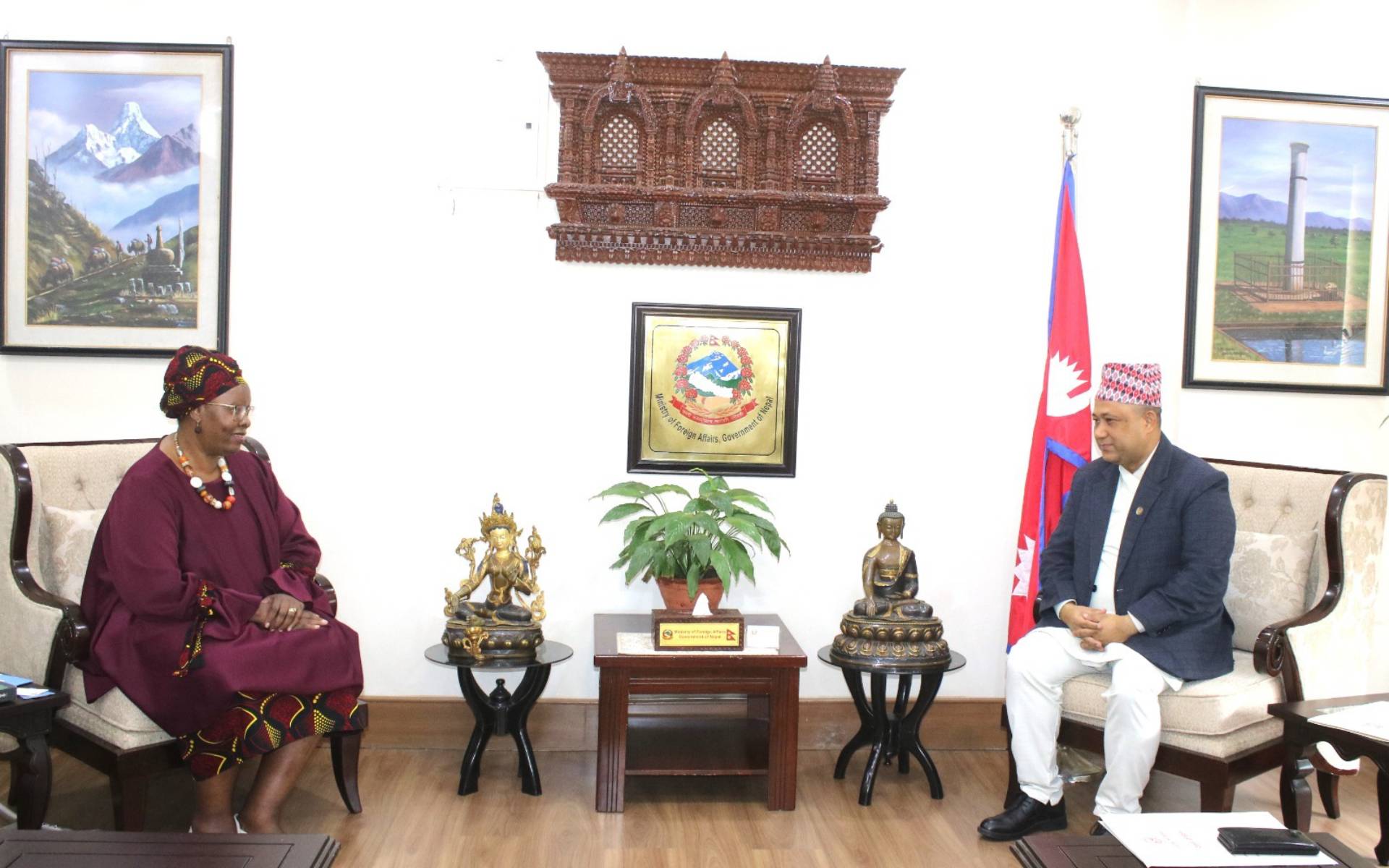 UN Women Deputy ED Gumbonzvanda Pays Courtesy Call on Foreign Affairs Minister Khanal