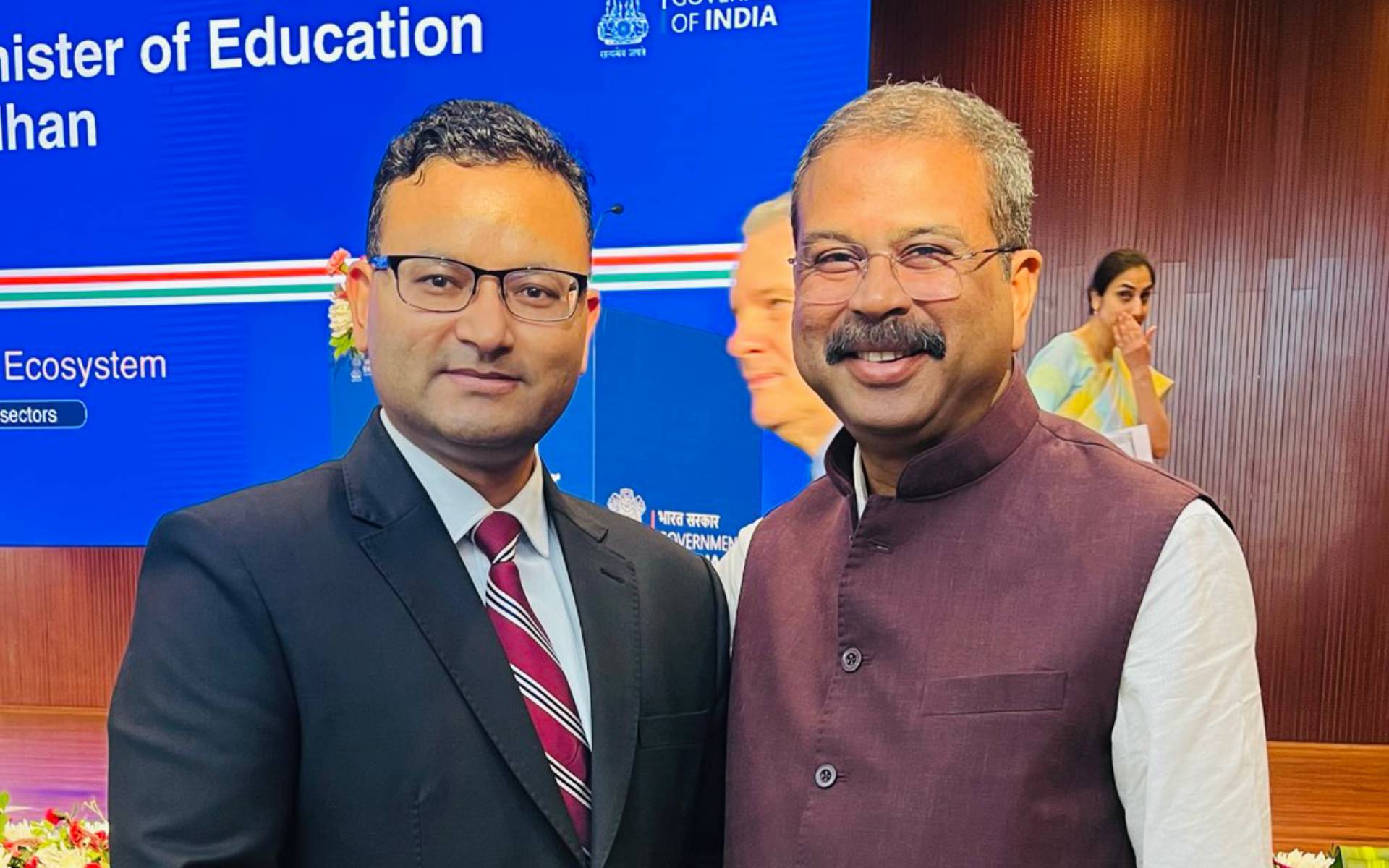 CDA Thapa Attends Diplomatic Interaction with Education Minister Pradhan of India