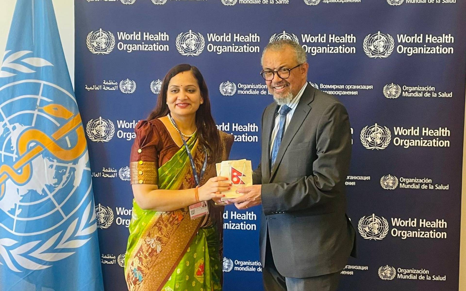 Health Minister Mehta Meets with WHO Director-General Ghebreyesus in Geneva