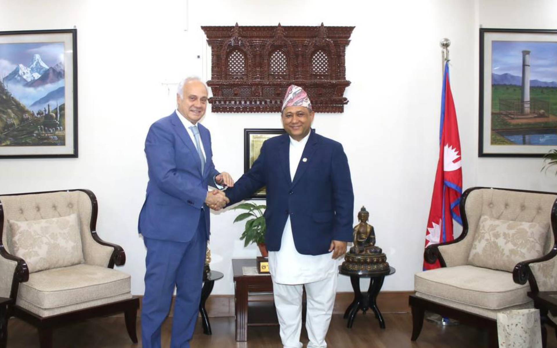 Spanish Ambassador Pujol Pays Courtesy Call on Foreign Minister Khanal