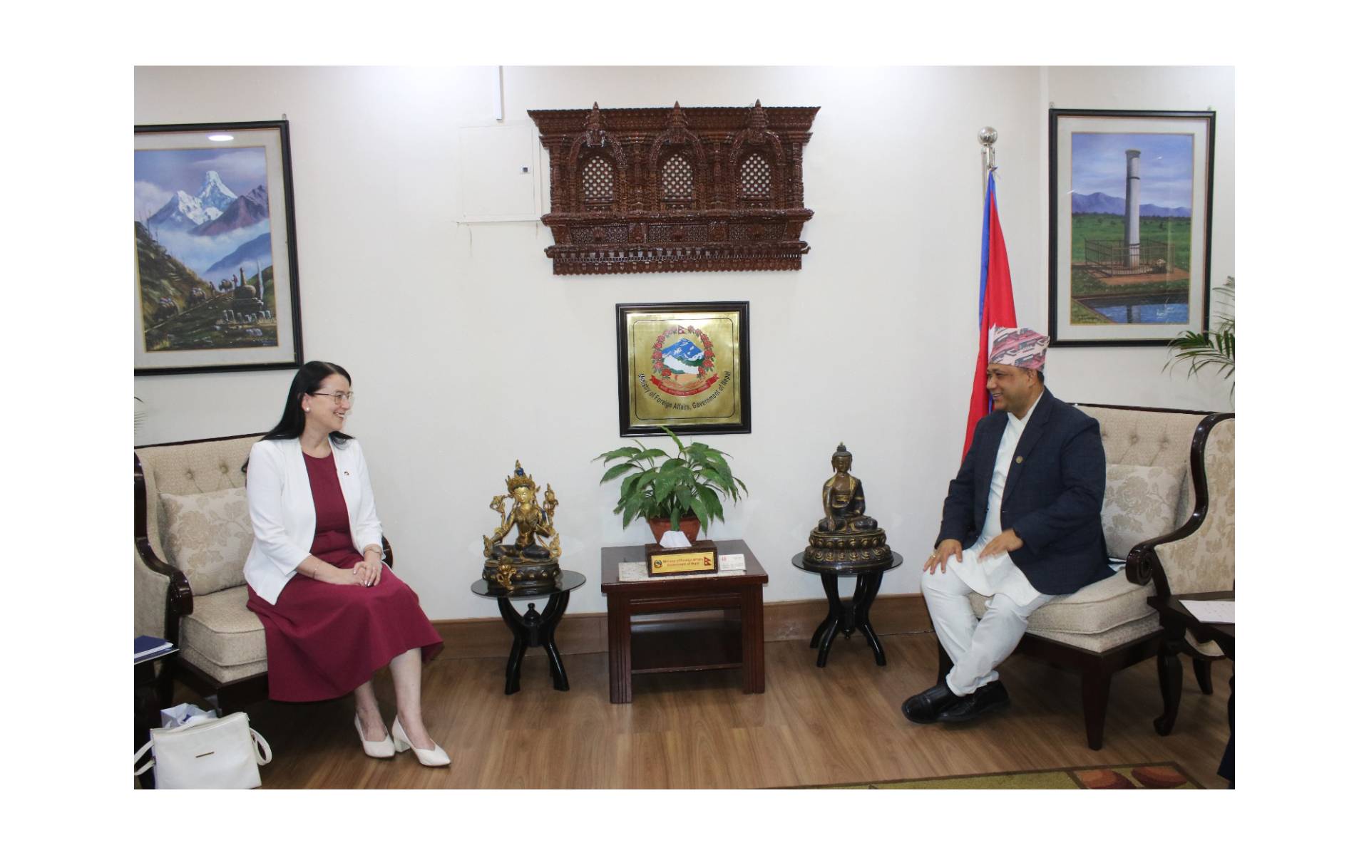 Foreign Minister Khanal Bids Farewell to Estonian Ambassador Marje Luup 