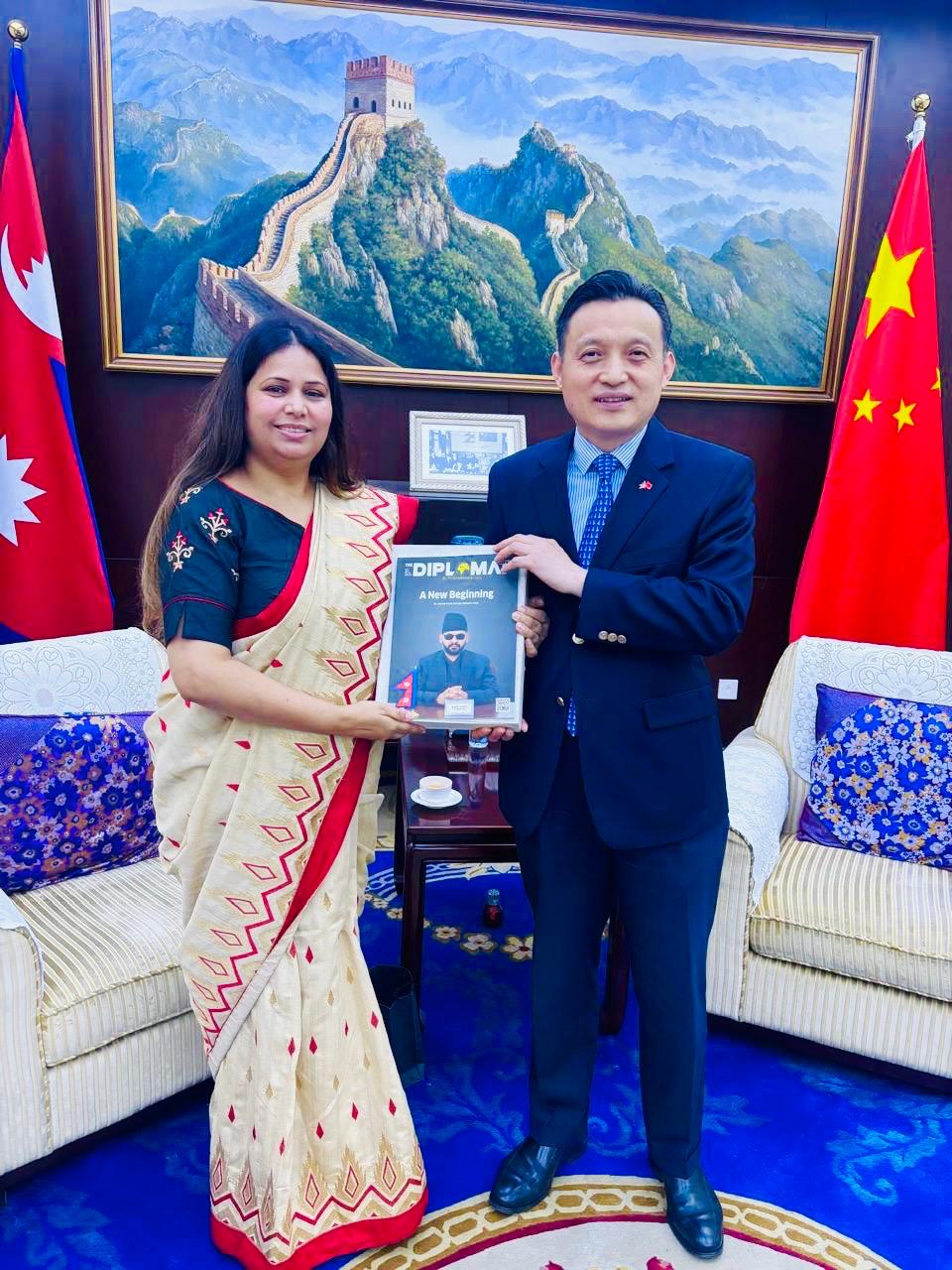 Ambassadors Club President Amb. Dr. Dhakal Pays Courtesy Call to Chinese Ambassador Zhang