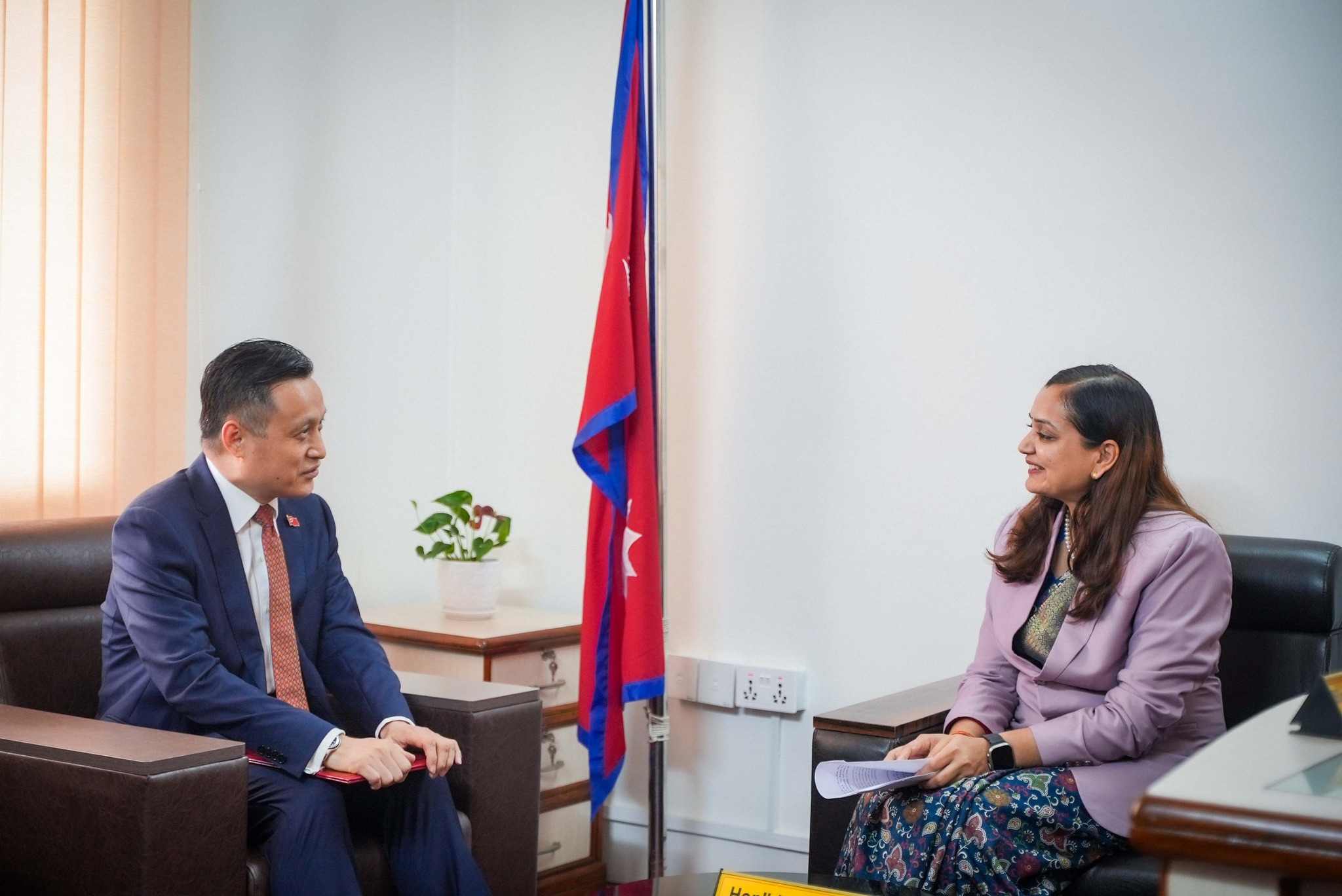 Chinese Ambassador Zhang Pays Courtesy Call to Health Minister Mehta