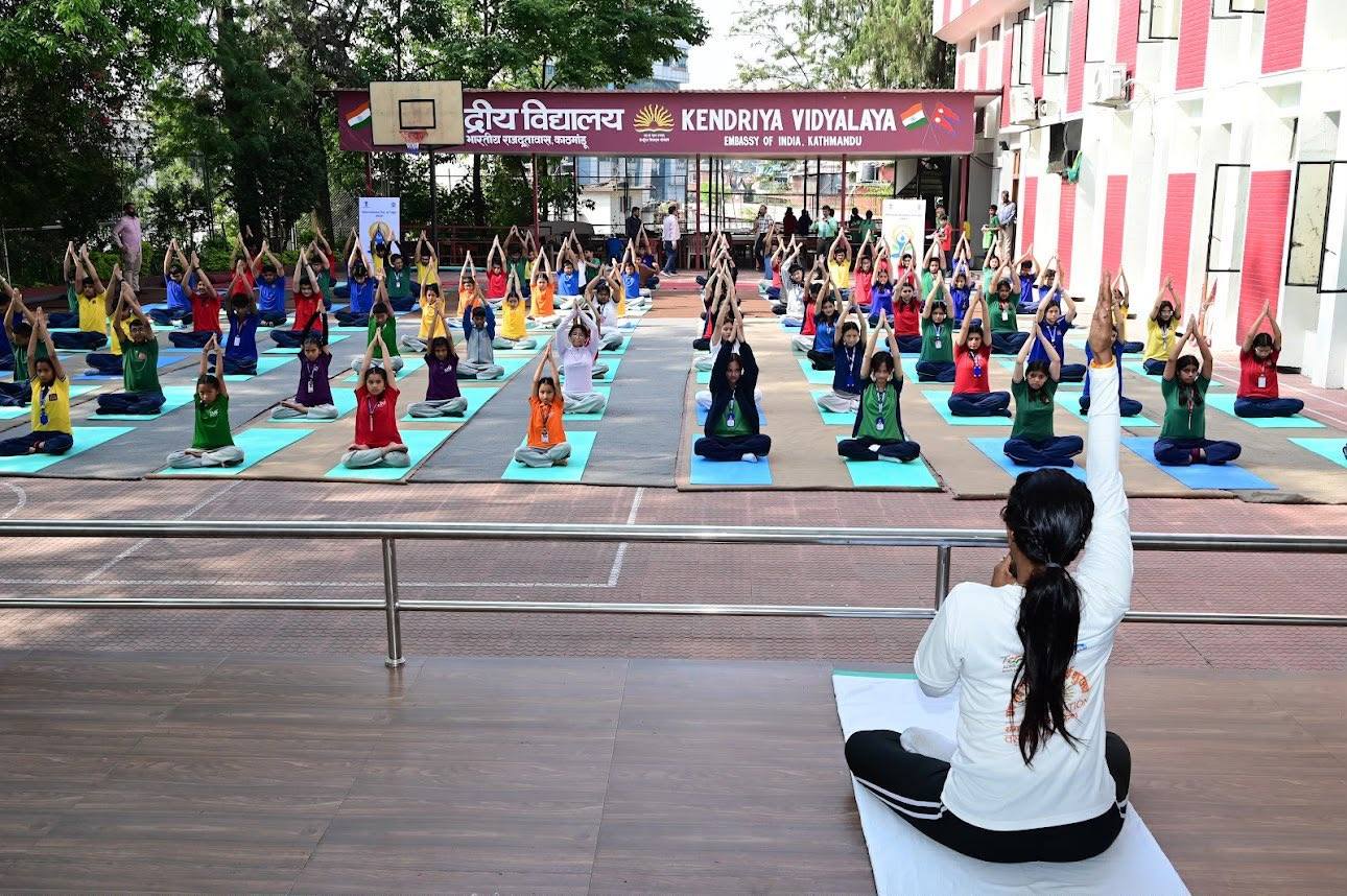 Indian Embassy Organizes a Yoga Demonstration Session at Kendriya Vidyalaya