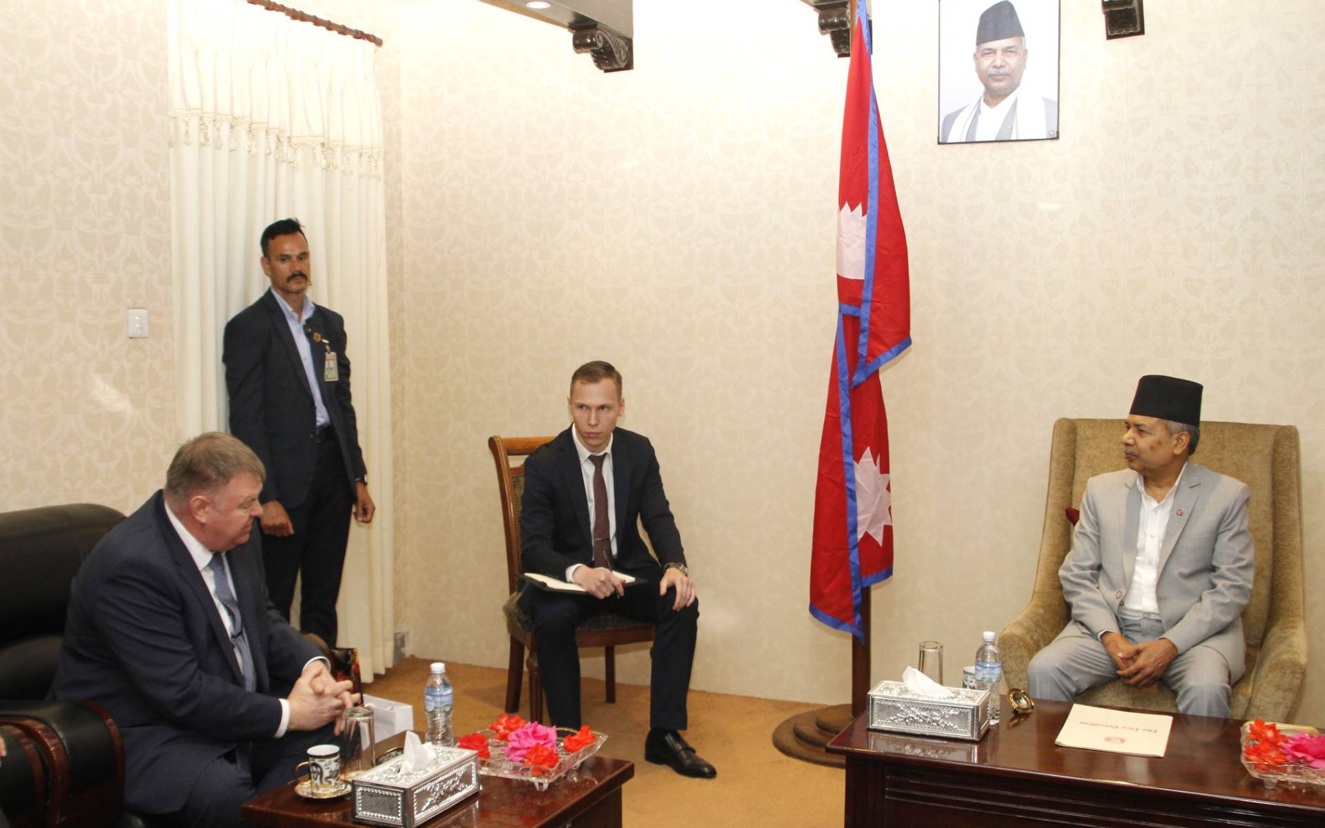 Russian Ambassador Surovtsev Pays Courtesy Call to VP Yadav