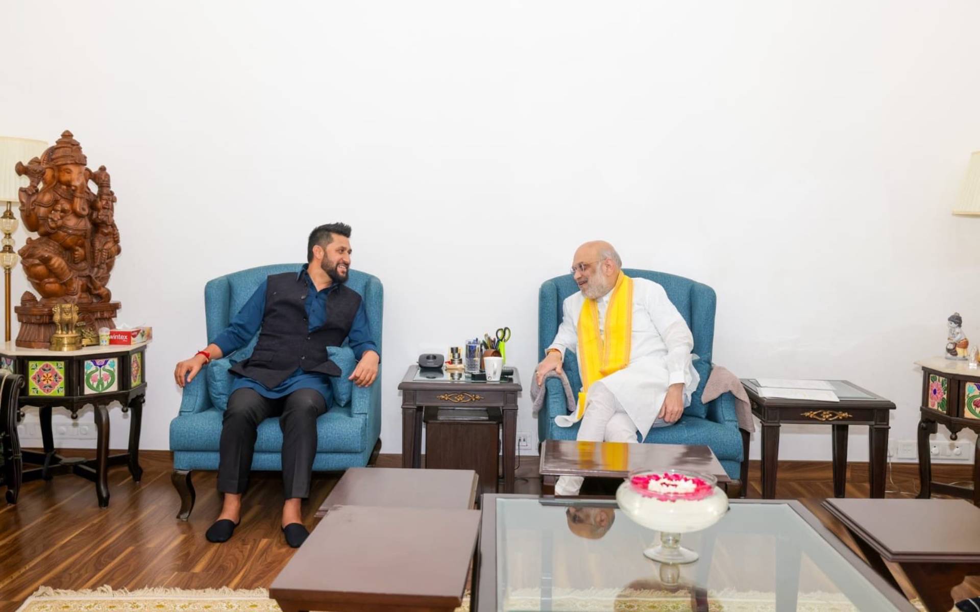 RSP Chair Lamichhane Meets with India’s Home Minister Shah