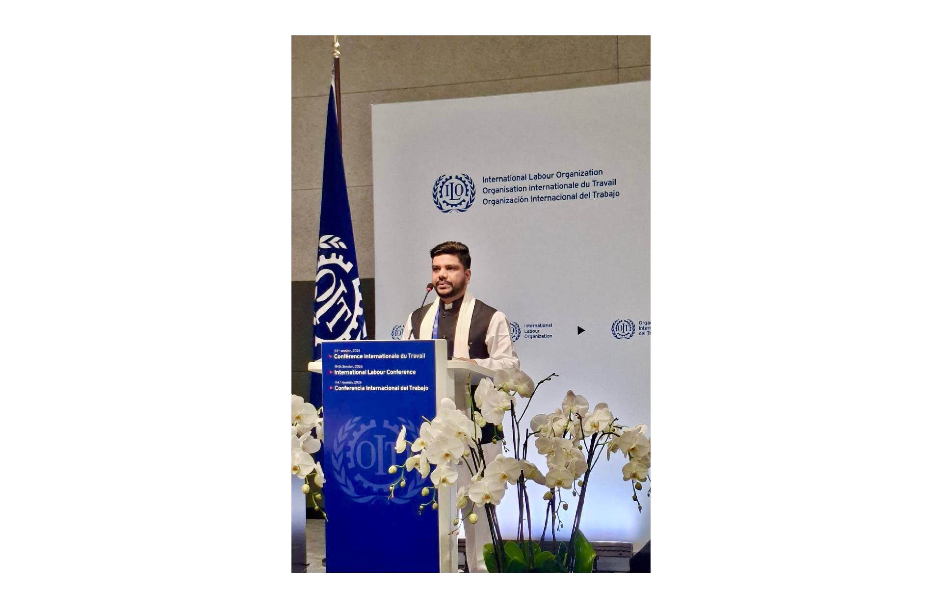 Labour Minister Yadav addresses the 114th ILO Conference