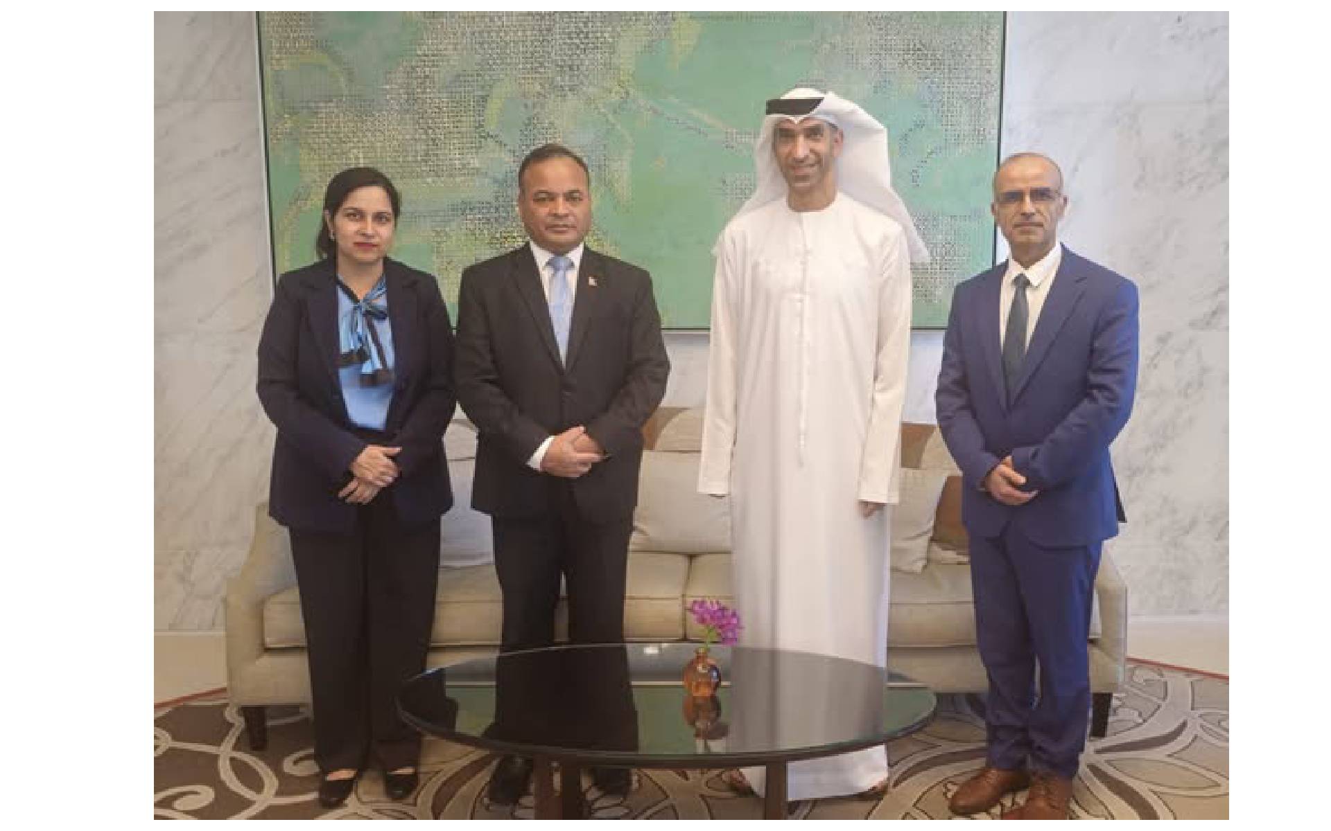 Ambassador Chhetri Pays a Courtesy Call on UAE Minister Zeyoudi