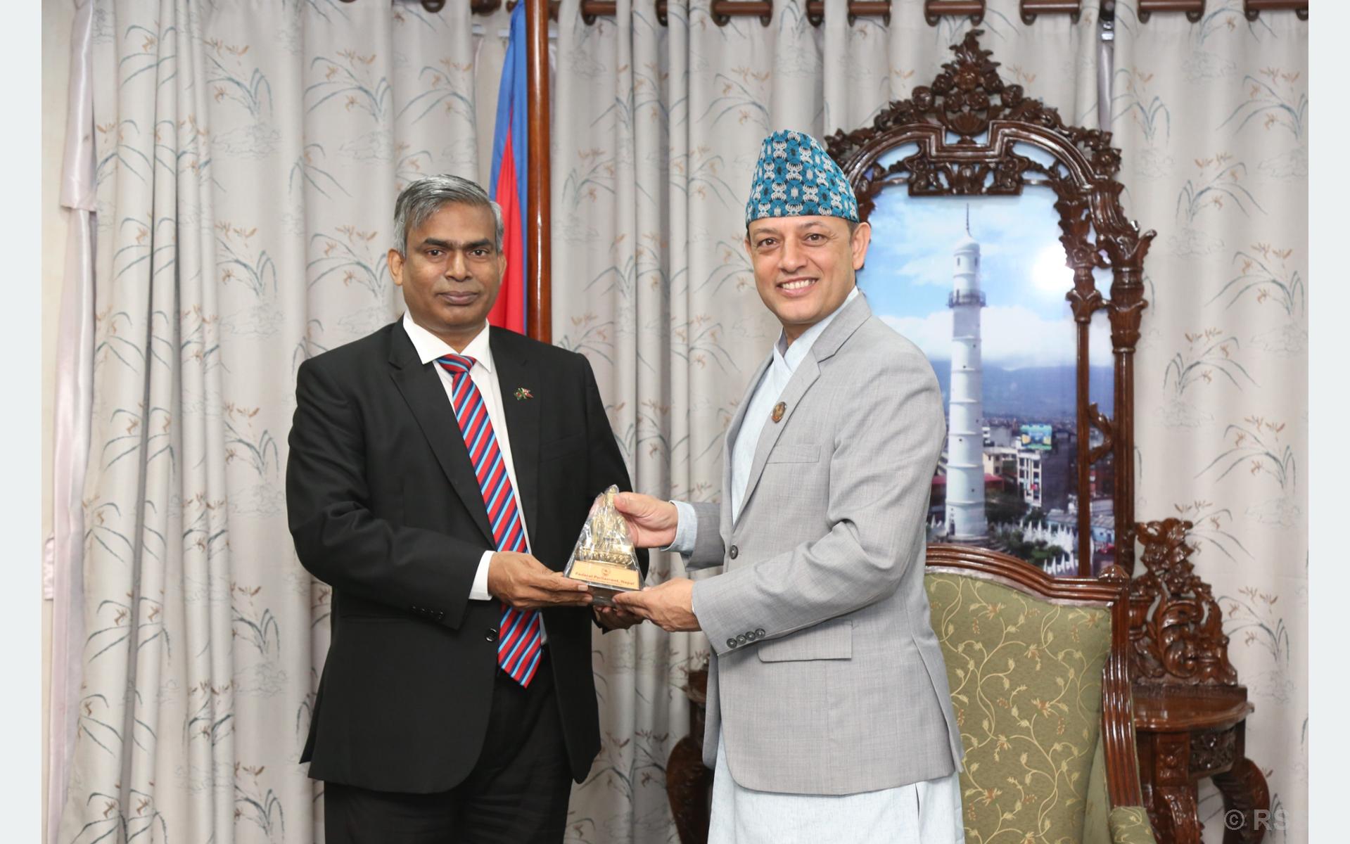 Bangladesh Ambassador Rahman Pays Courtesy Call on HoR Speaker Aryal