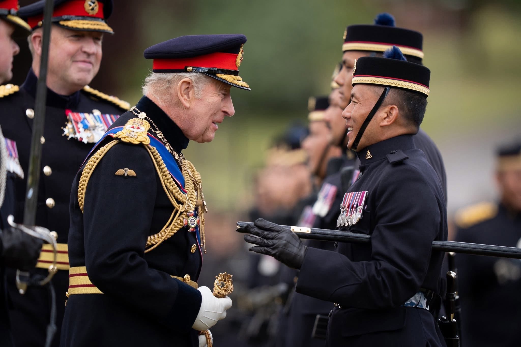 King Charles Observes Parade of King’s Gurkha Artillery