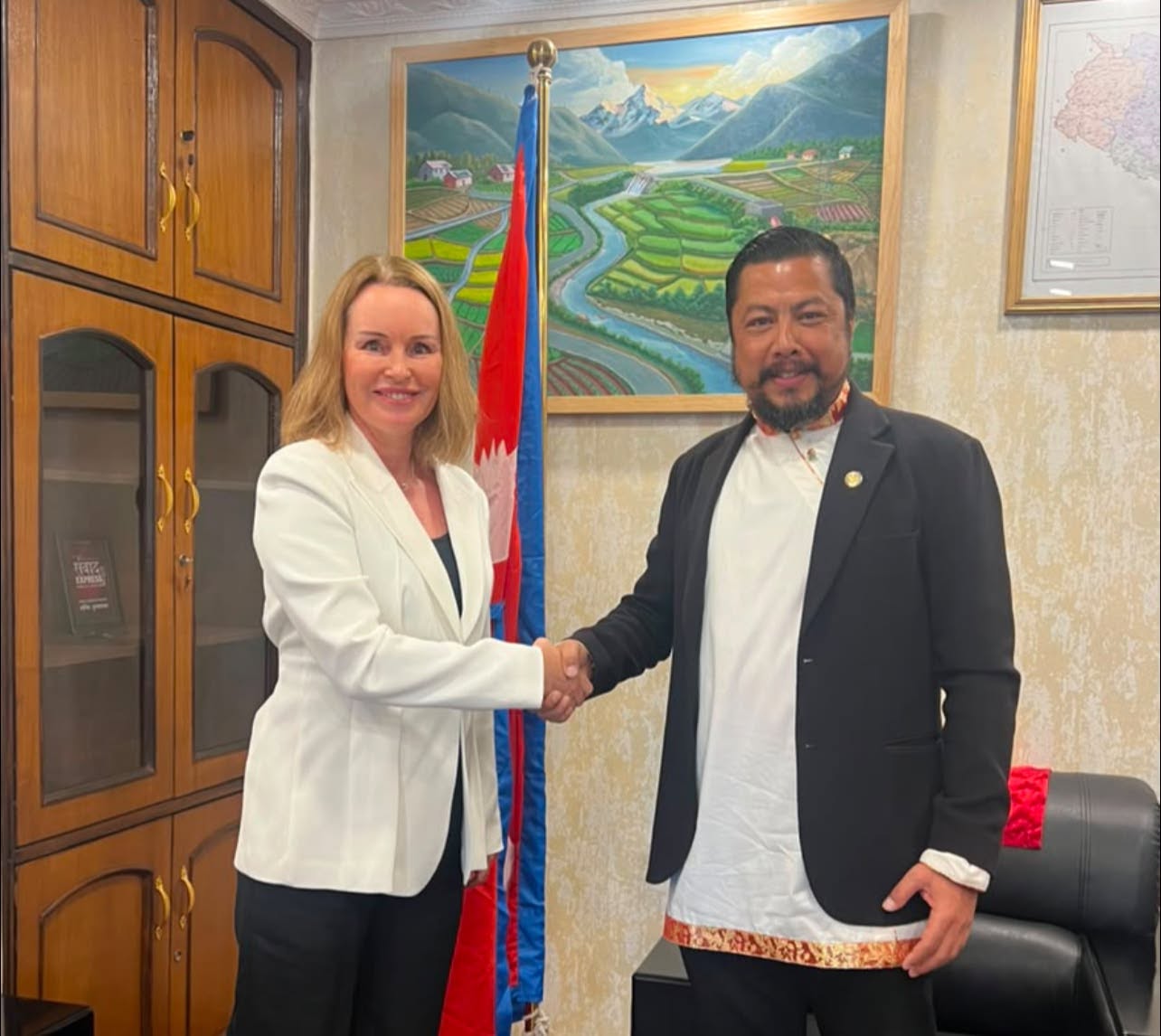 Energy Minister Shrestha Meets with Norwegian Ambassador Mjøs