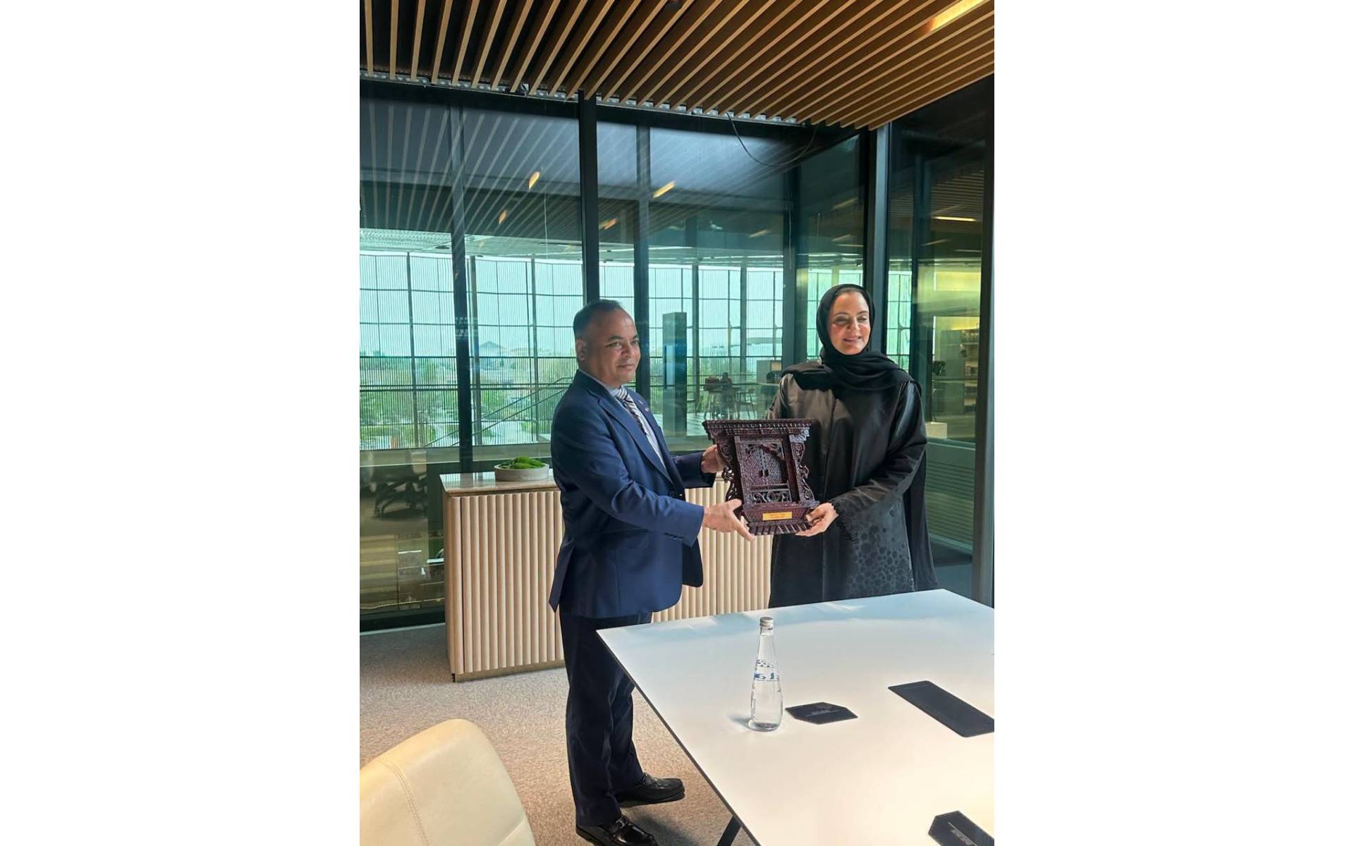 Ambassador Chhetri Meets with House of Wisdom Executive Director Aqroubi