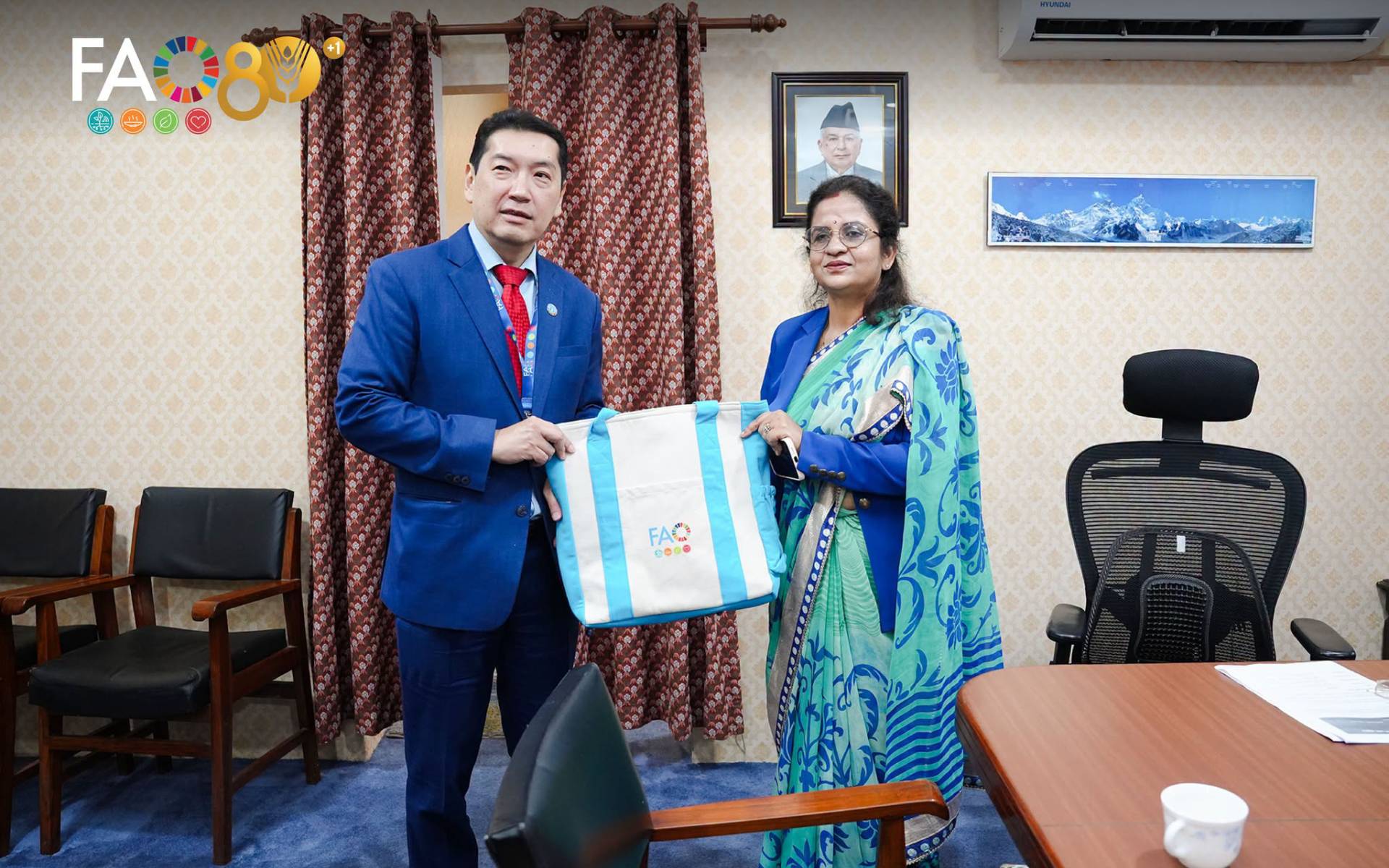 FAO Country Rep Shimizu Pays Courtesy Call on Industry Minister Yadav