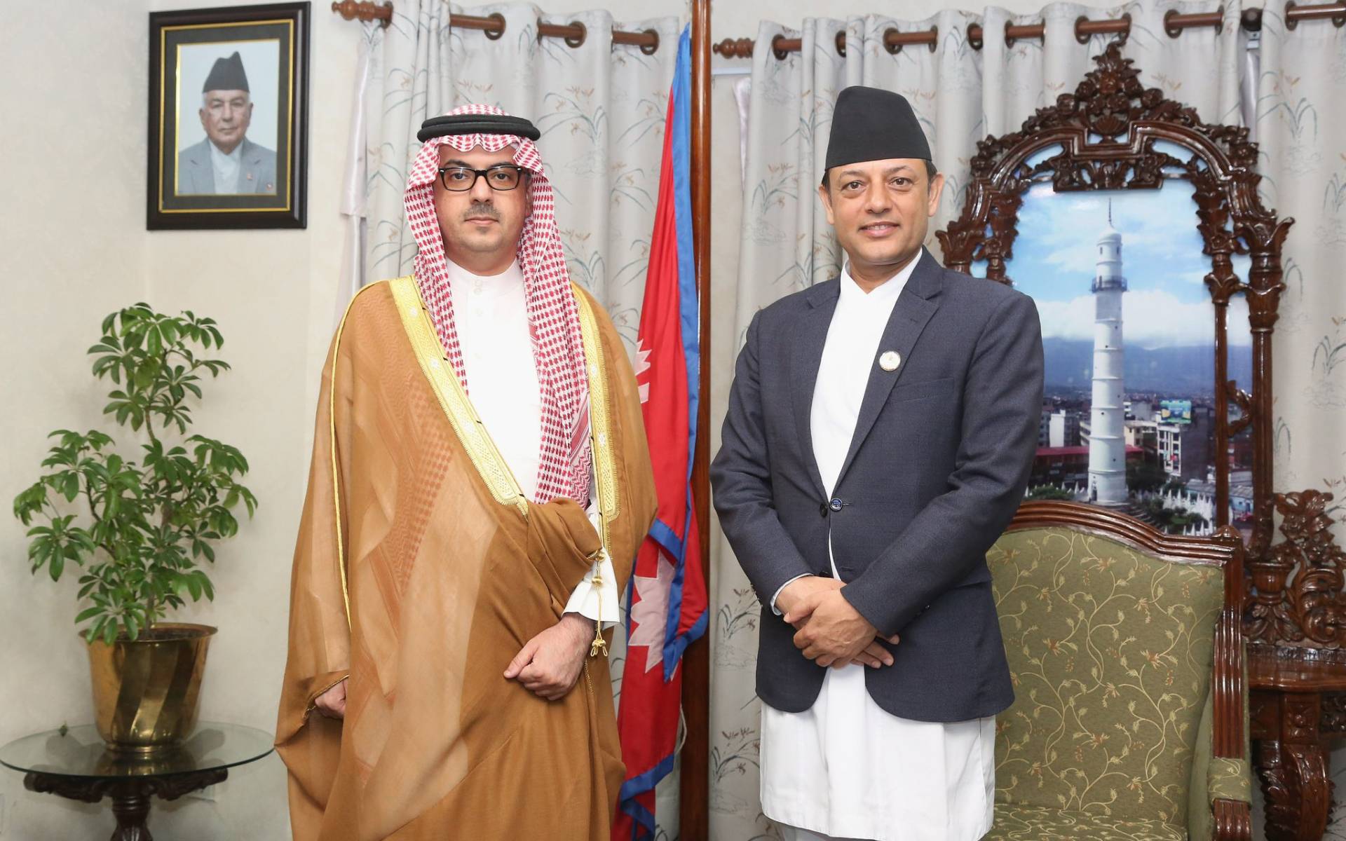 Saudi Arabia Ambassador bin Mnikhr Meets with HoR Speaker Aryal