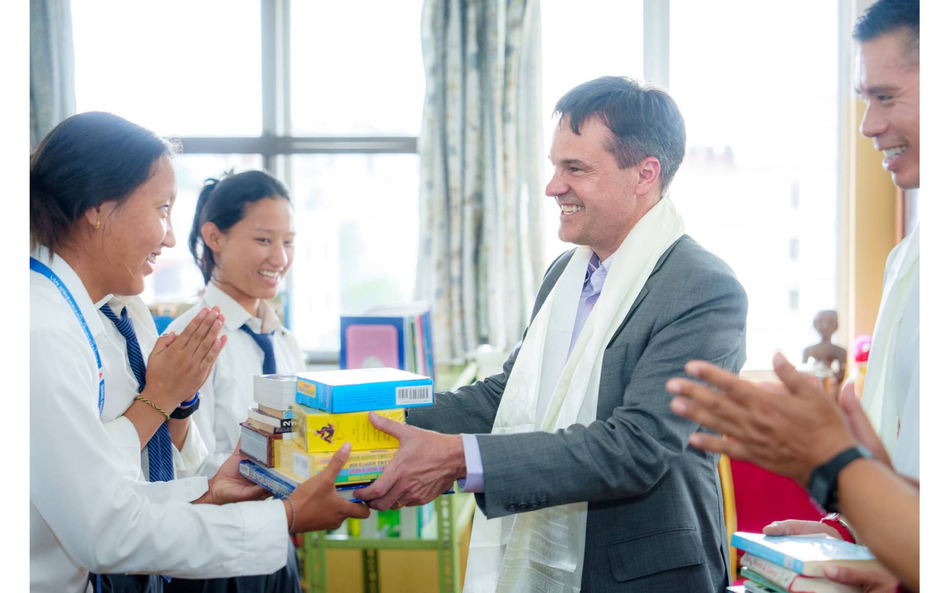 US CDA Urbom and Public Affairs Chief Harker Visit Mangal Dvip School