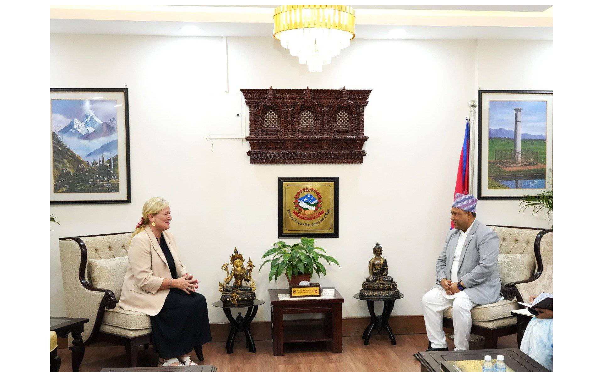 French Ambassador Pays Farewell Call on Foreign Minister Khanal