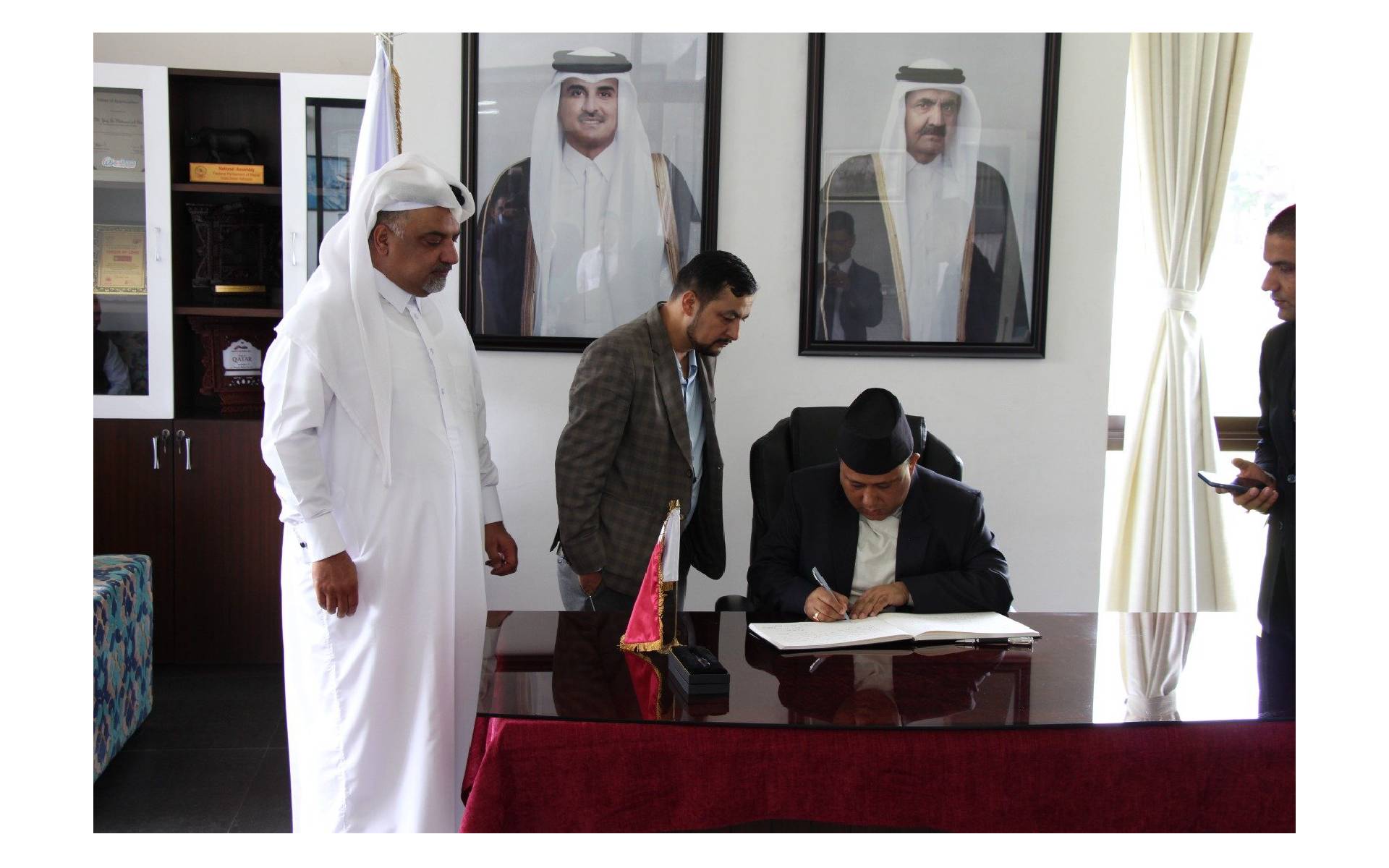 Foreign Minister Khanal Offers Condolences to the Father Amir Sheikh Hamad bin Khalifa Al Thani
