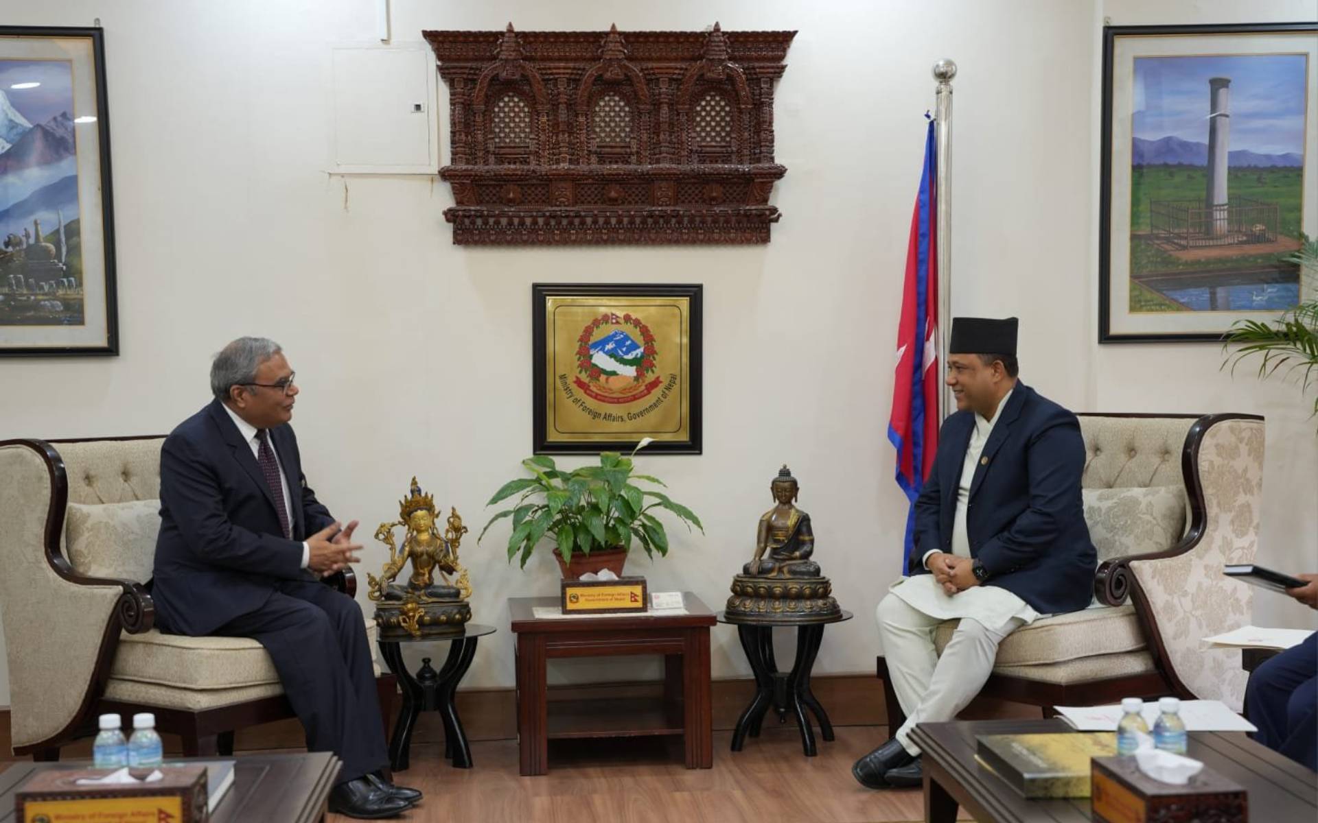 BIMSTEC Secretary General Pandey Pays Separate Courtesy Call on Foreign Minister Khanal and Foreign Secretary Rai