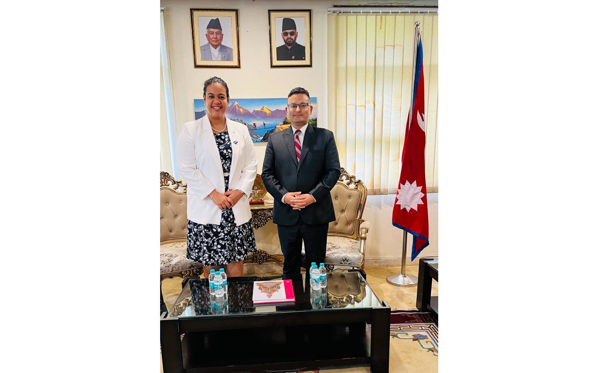 CDA Thapa Welcomes Ambassador Cuthbert to Nepal Embassy