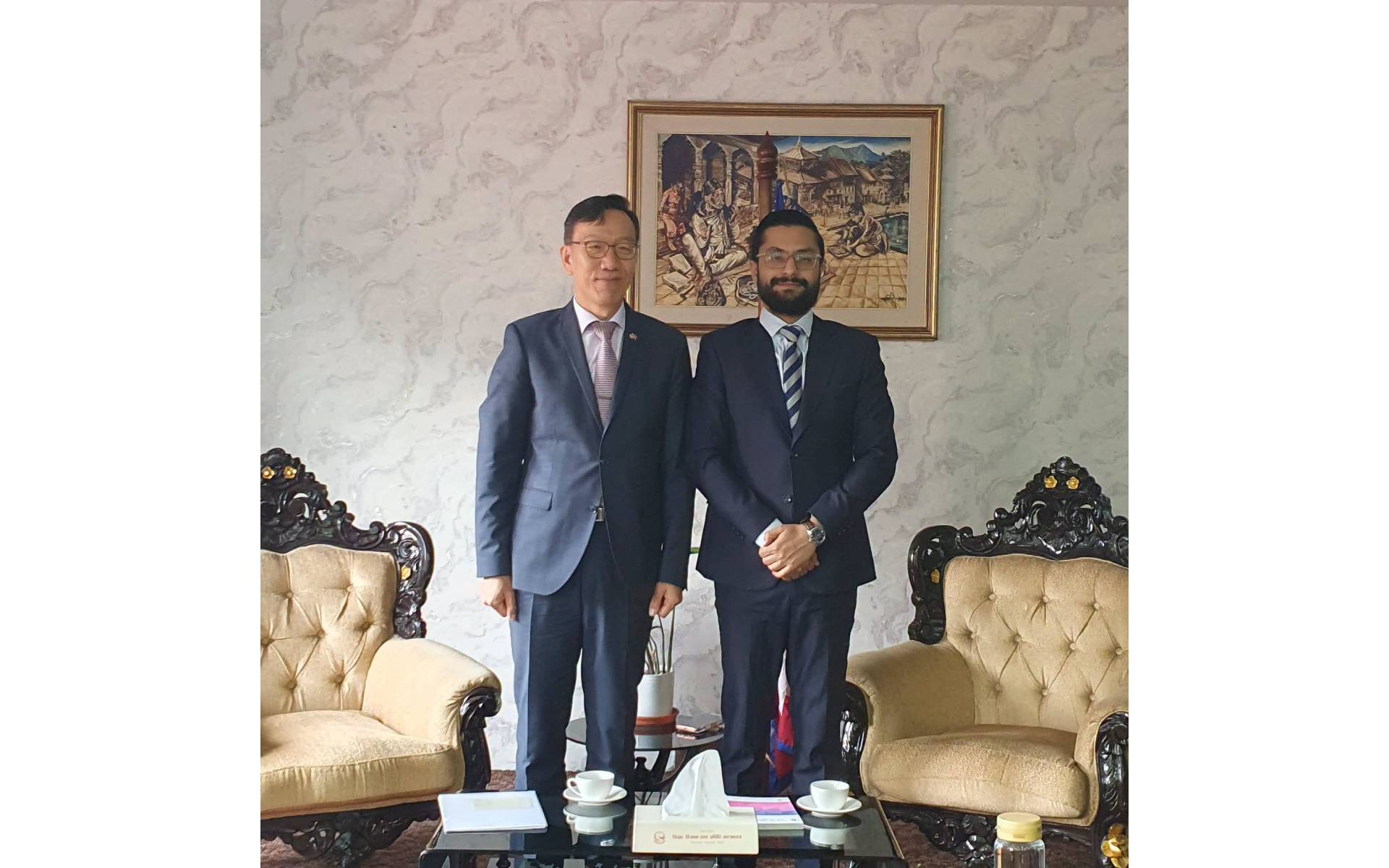 Korean Ambassador Park Pays a Courtesy Call on Minister Pokharel