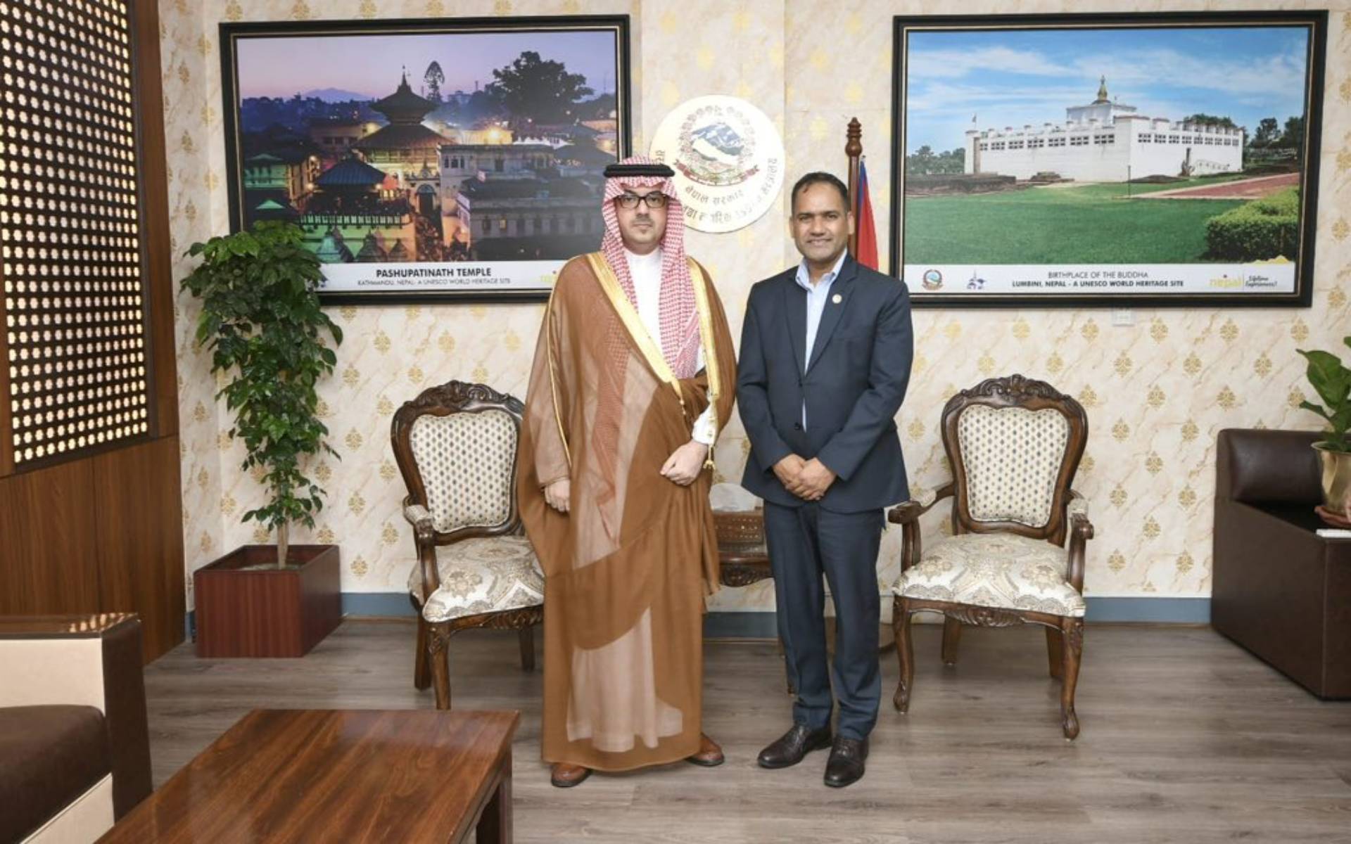 Saudi Ambassador bin Mnikhr Meets with Culture Minister Paudel