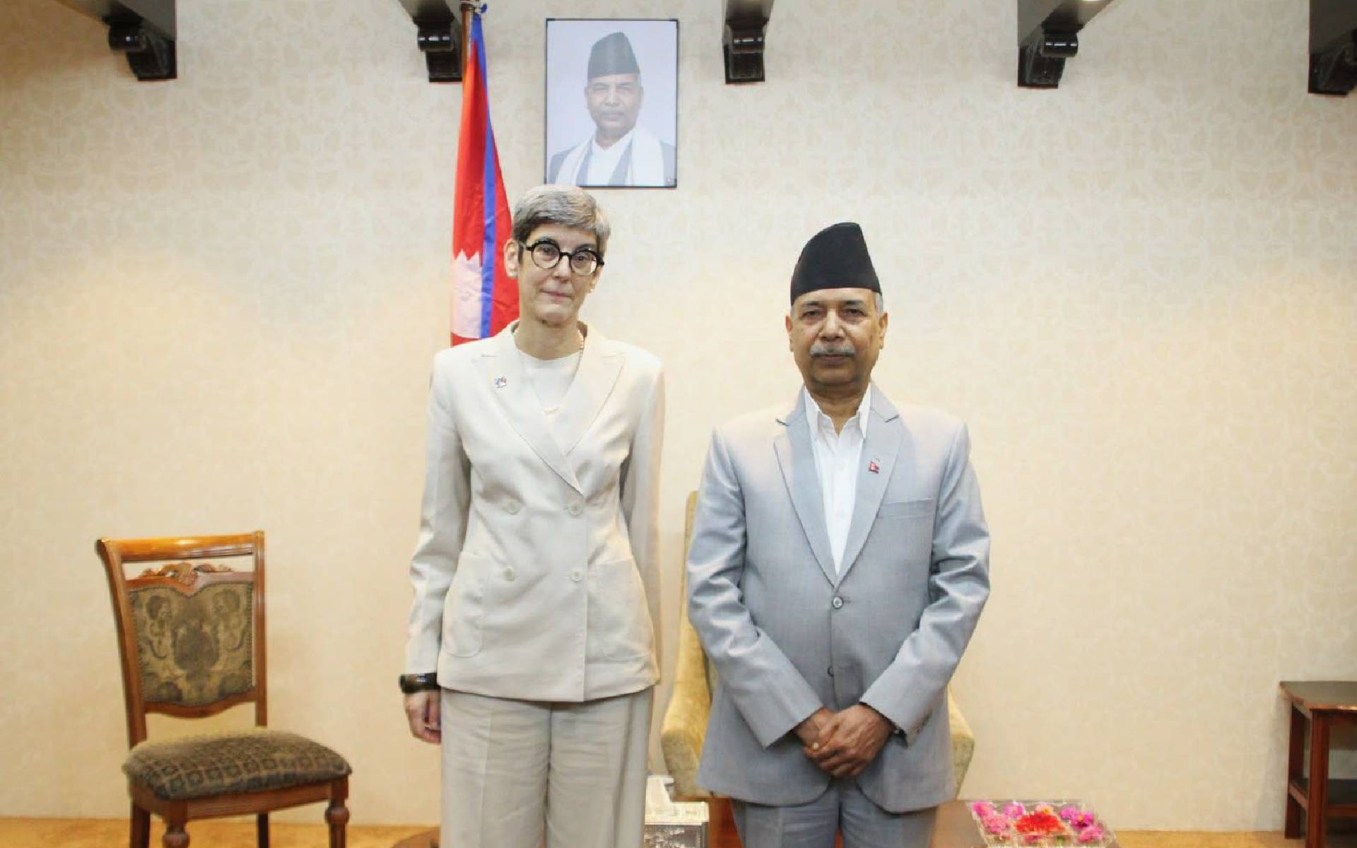 Swiss Ambassador Meuwly Meets the Vice President Yadav