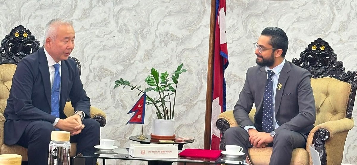 Japanese Envoy Maeda Pays Courtesy Call on Minister Pokharel