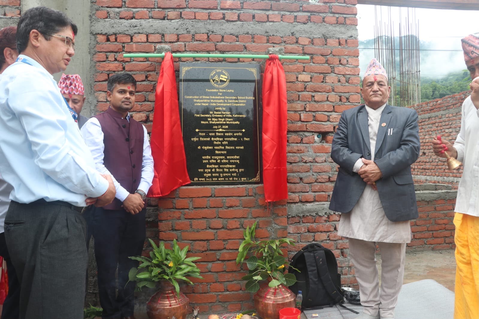 Indian Embassy Lays Foundation Stone for School Building in Darchula