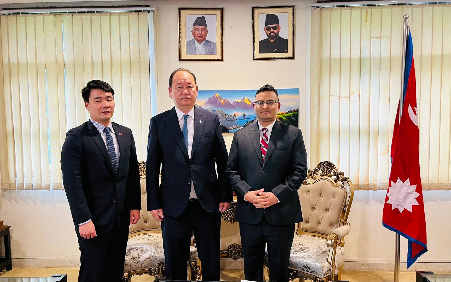 CDA Thapa Welcomes Mongolian Ambassador Luvsanjav to the Embassy