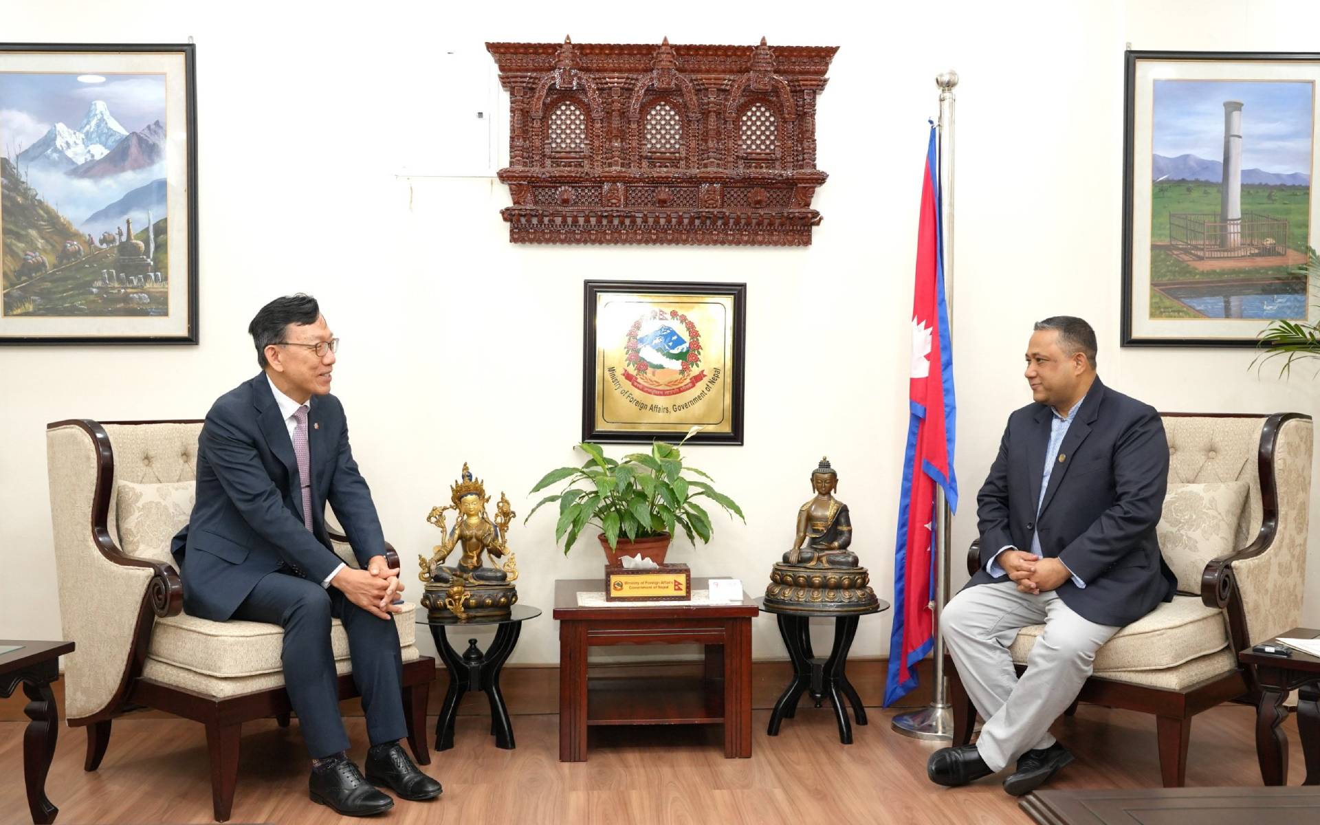 Korean Ambassador Park Pays Farewell Call on Foreign Minister Khanal
