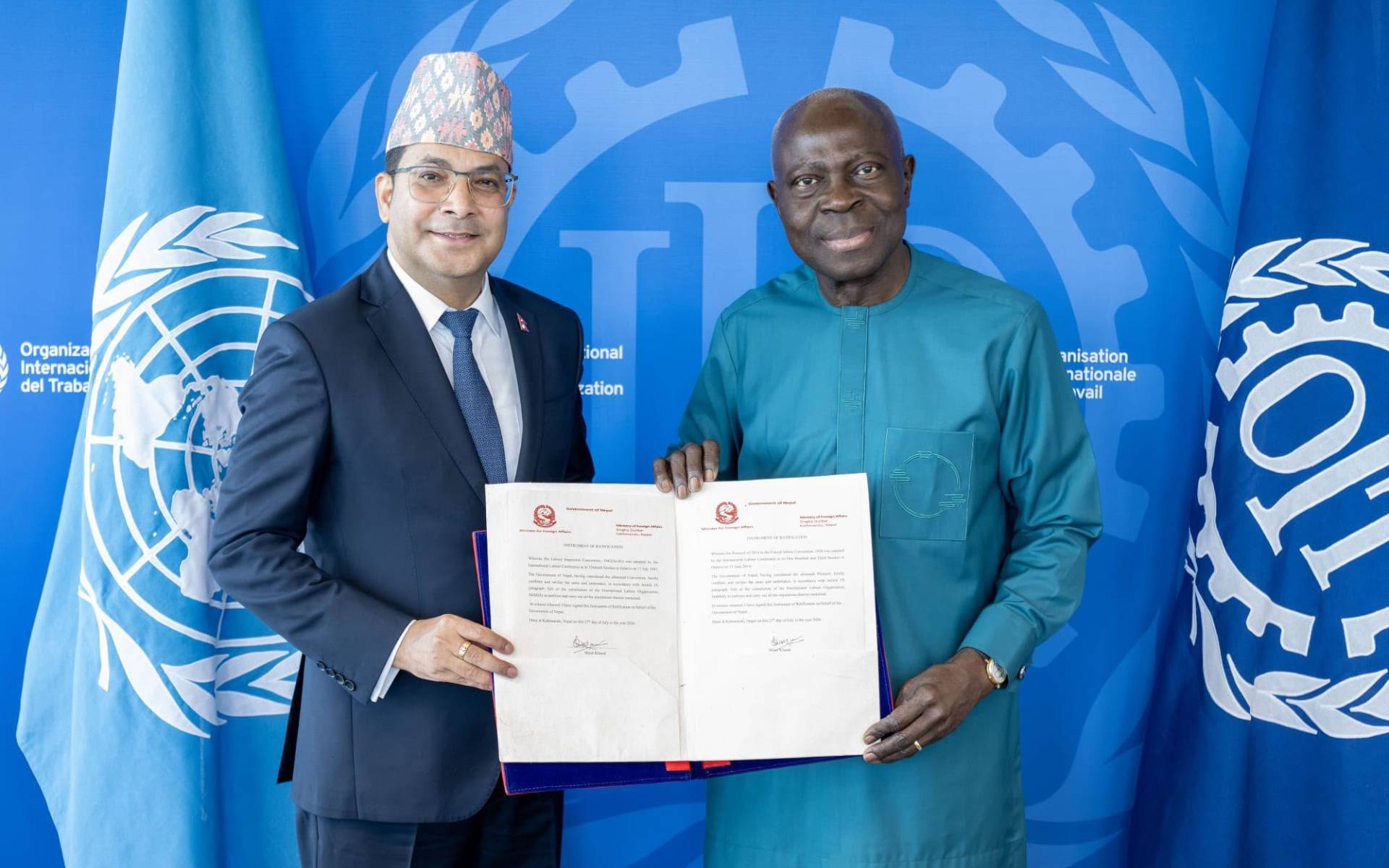 Nepal Deposits Instruments of Ratification of the Labour Inspection Convention and the Protocol to the Forced Labour Convention