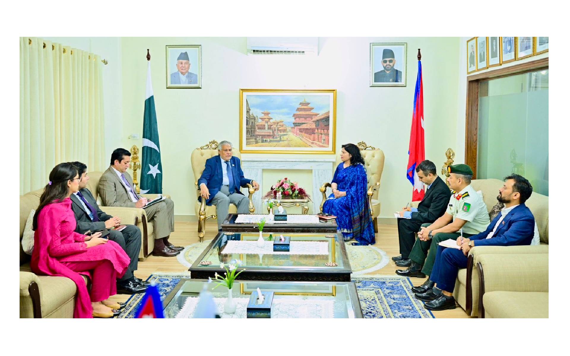 Pakistan Deputy Prime Minister Signs Condolence Book in Nepal Embassy in Islamabad 