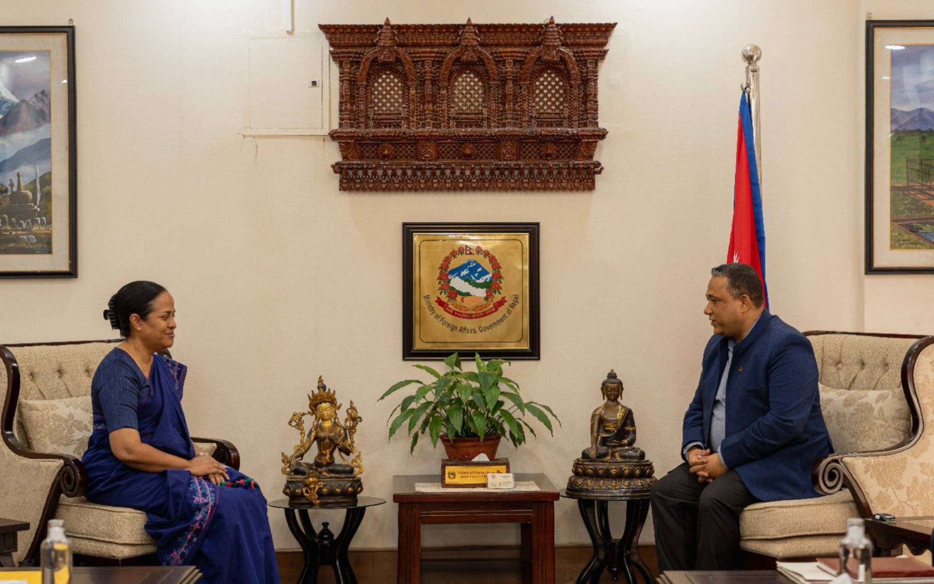 Sri Lanka's Ambassador to Nepal Pays Courtesy Call on Foreign Minister Khanal