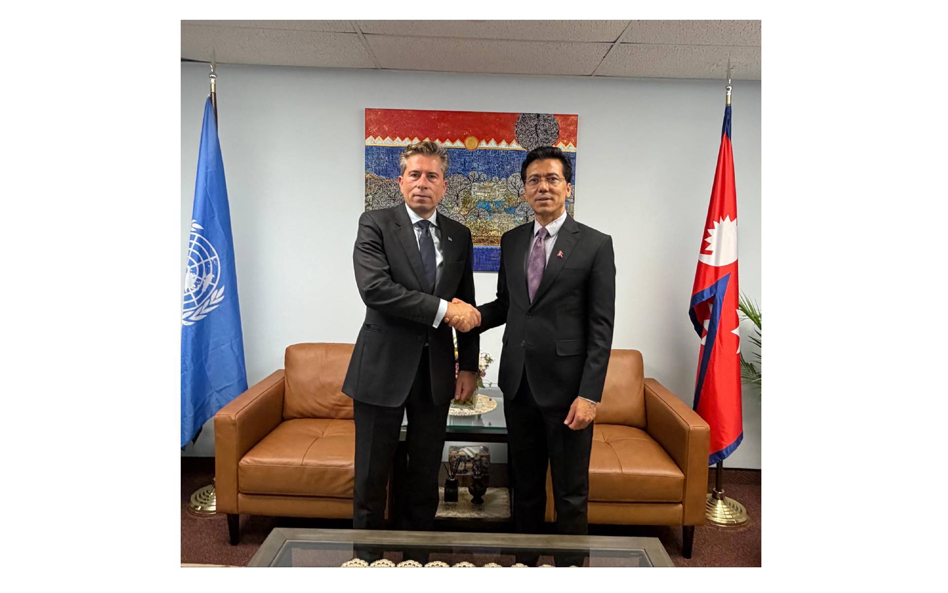Ambassador Thapa Receives UN Under Secretary General for Humanitarian Affairs and Emergency Relief Coordinator 
