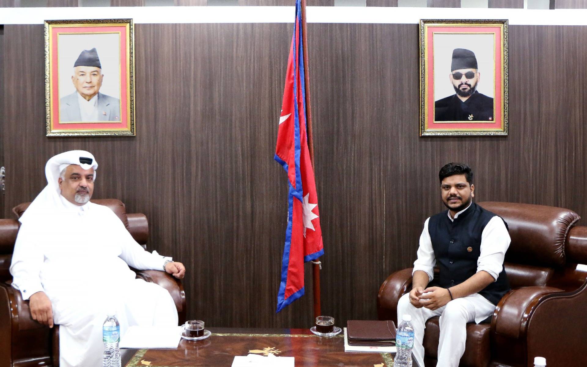Labour Minister Yadav and Qatar Ambassador Al Ansari Hold Courtesy Meeting