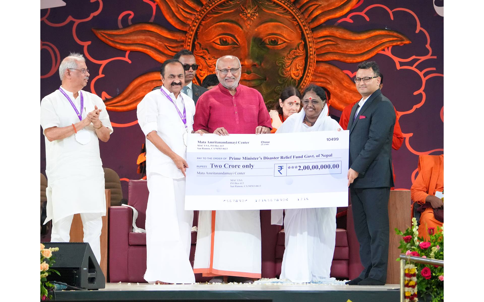 INR 2 Crore Donation Announced for Nepal Flood Victims at Amma’s 73rd Birthday Celebration