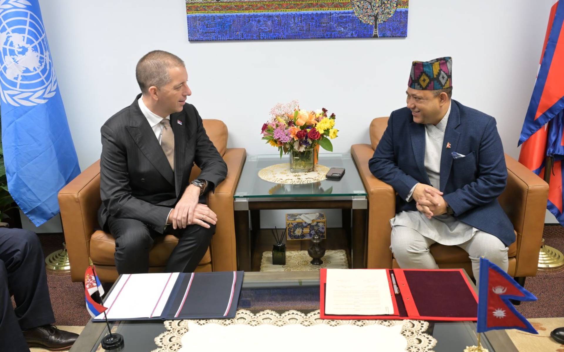 Foreign Minister Khanal Meets with Serbian Foreign Minister Djuric