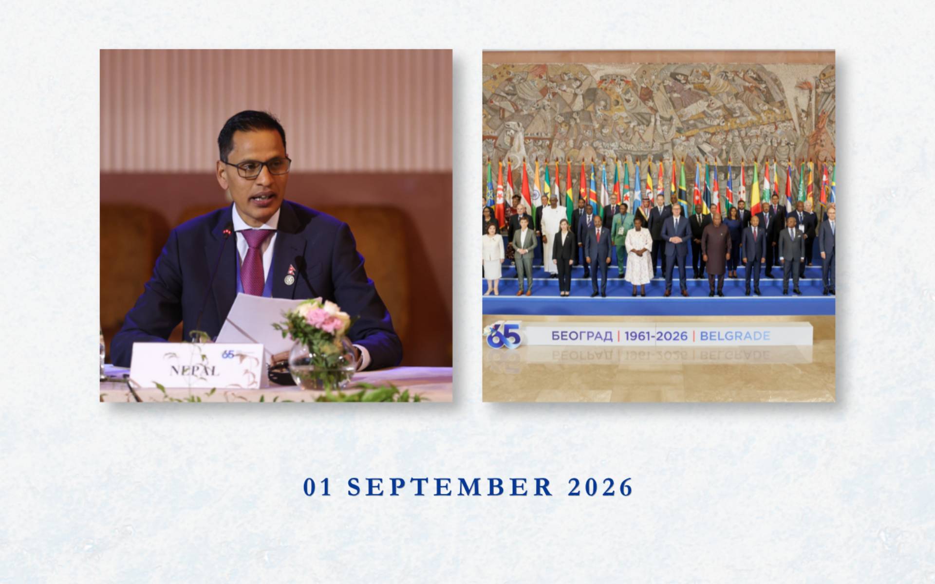 Nepal Participates in Commemorative High-Level Meeting Marking 65th Anniversary of the First NAM Conference in Belgrade
