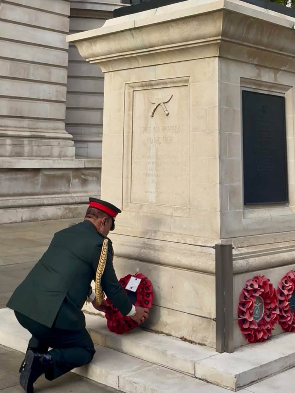 Nepal Army Chief Lays Wreath at Gurkha Memorial
