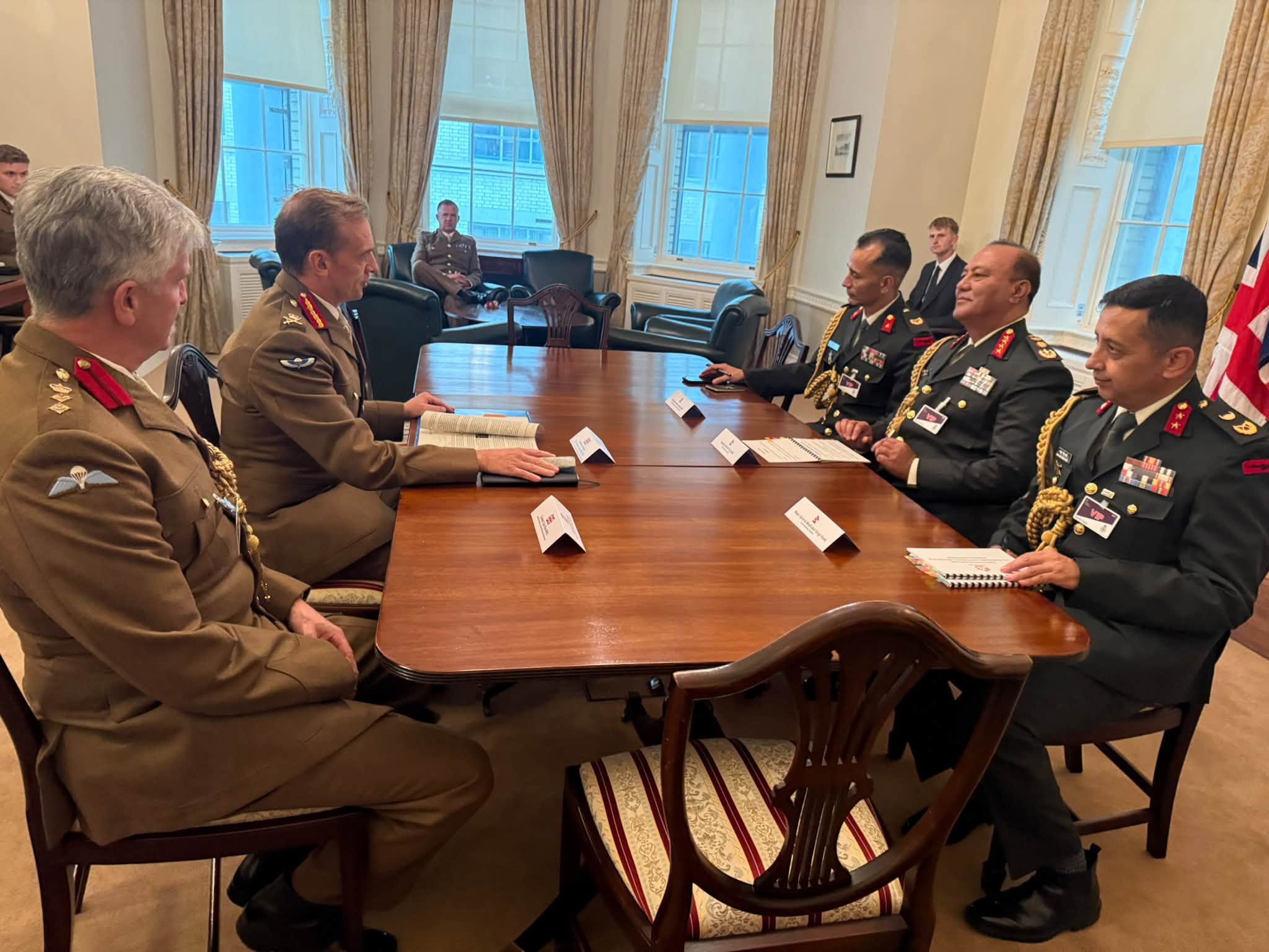 Nepal Army Chief General Sigdel Meets with UK Lieutenant General Collins and Lieutenant General Griffiths