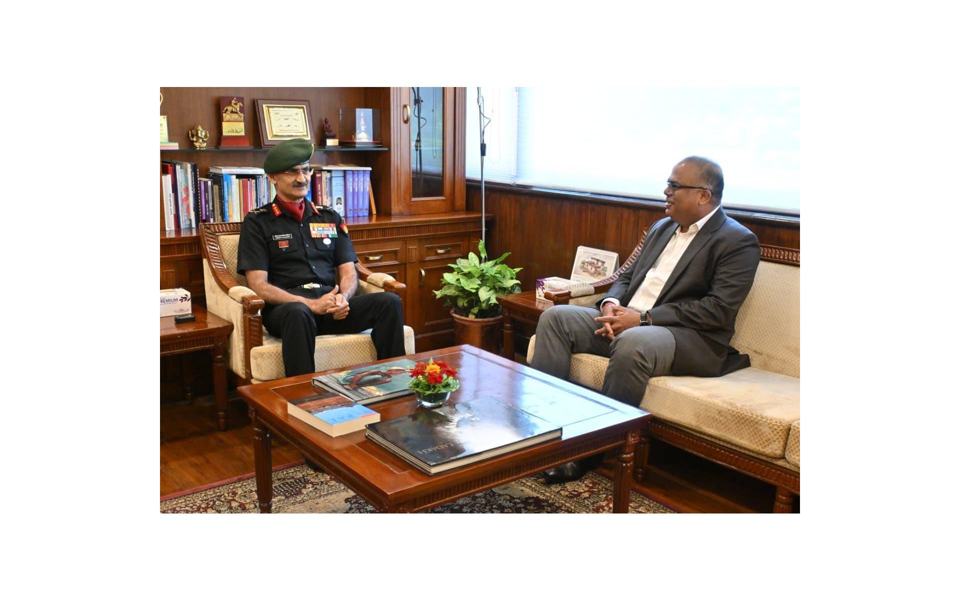 Lieutenant General Kaushik Visits Defence Wing of Embassy of India in Kathmandu 