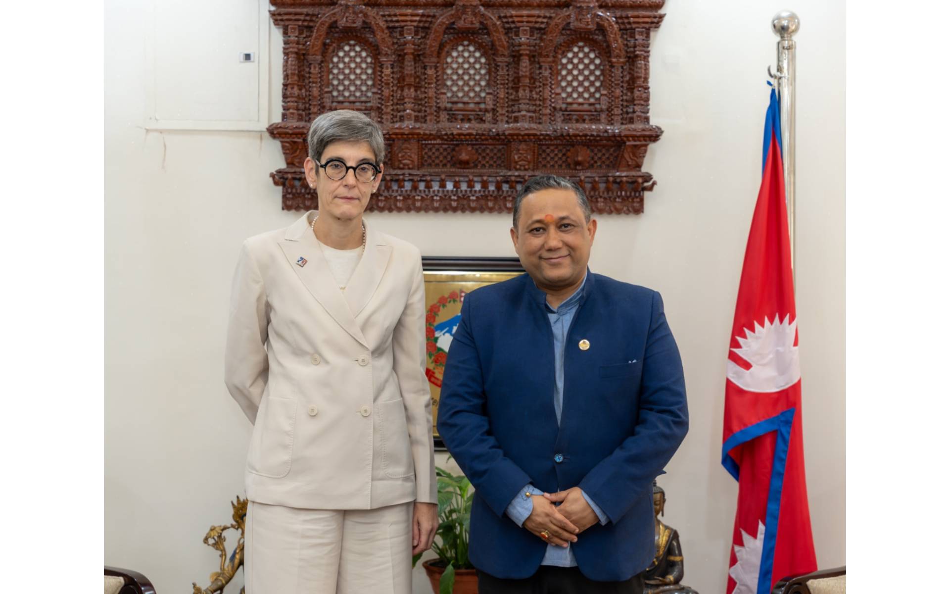 Swiss Ambassador Meuwly Holds Courtesy Meeting with Foreign Minister Khanal 
