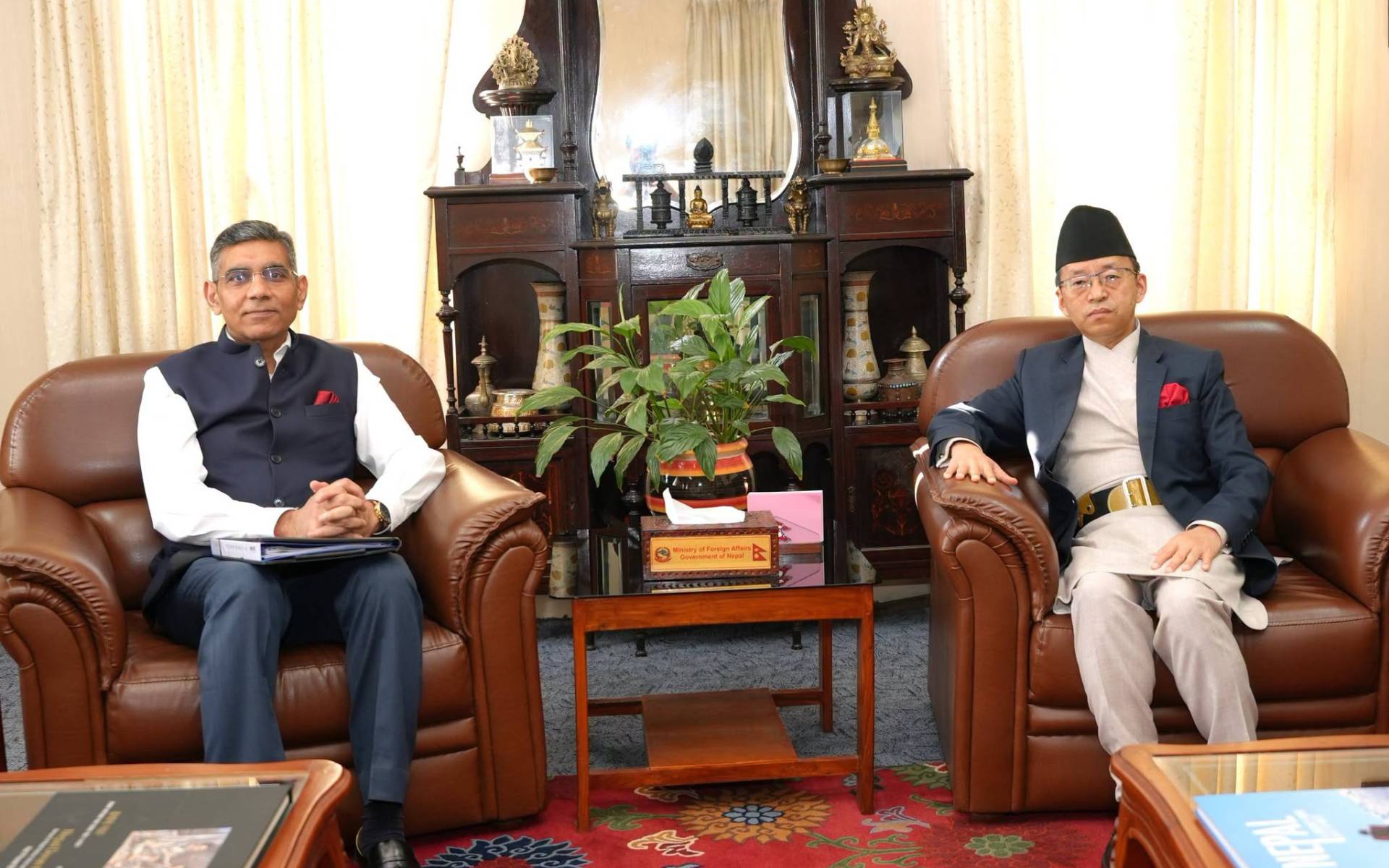 India Additional Secretary of External Affairs Mahawar Pays Courtesy Call on Foreign Secretary Rai
