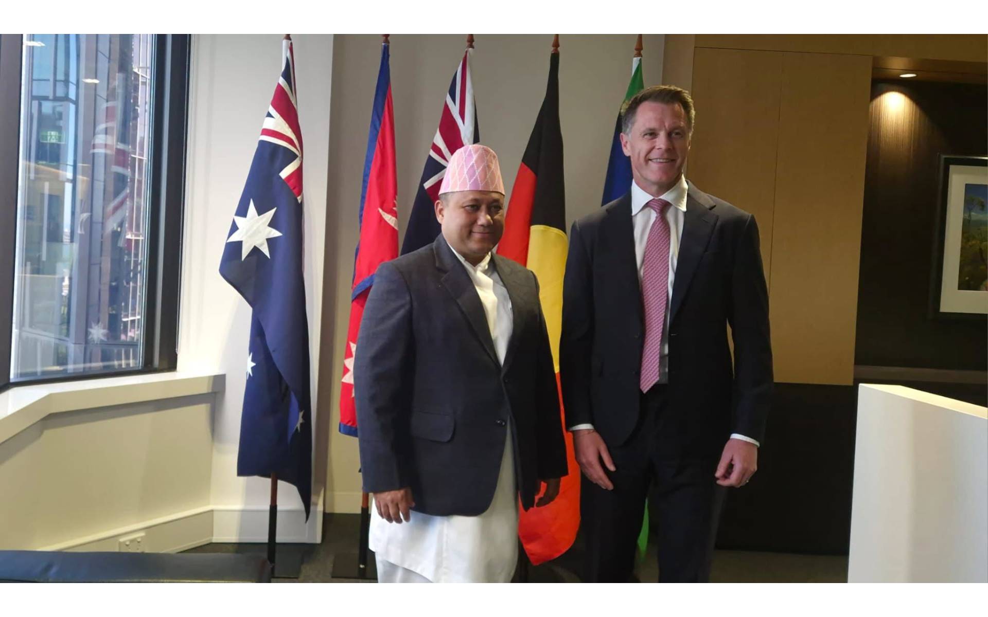 Premier of New South Wales Minns Calls on Foreign Minister Khanal in Sydney